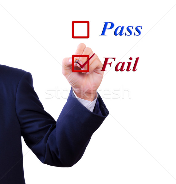 business man hand choose fail box Stock photo © tungphoto