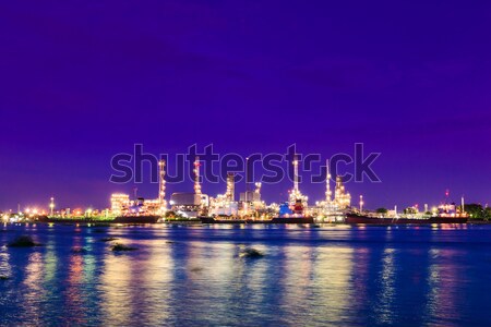 煉油廠 植物 黃昏 早晨 天空 金屬 商業照片 © tungphoto