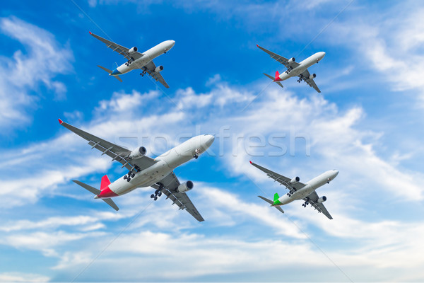 Samolot pływające niebo statku płaszczyzny wakacje Zdjęcia stock © tungphoto