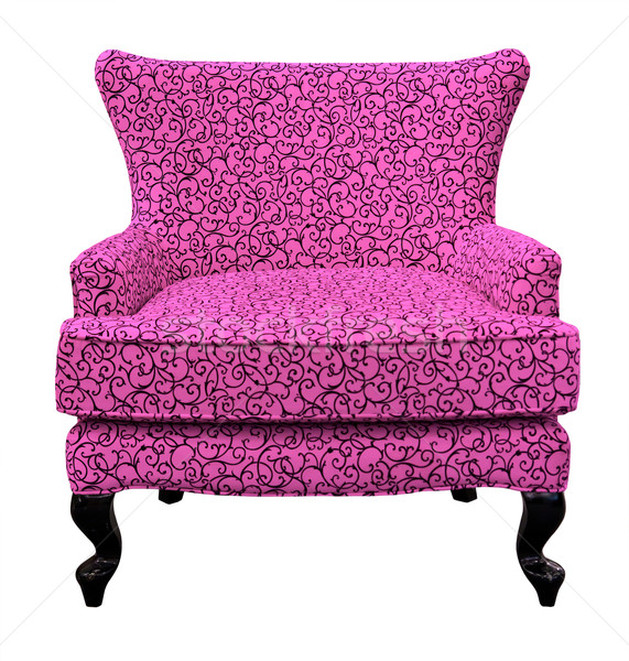 Stockfoto: Roze · sofa · geïsoleerd · witte · mode · groene