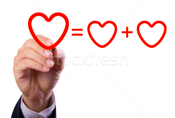hand writing love mathematical equation  of heart Stock photo © tungphoto