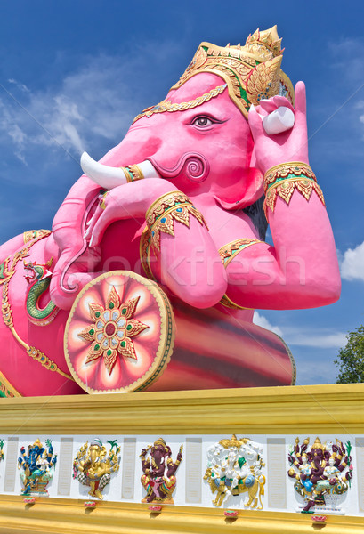 pink ganesha largest statue in Thailand Stock photo © tungphoto