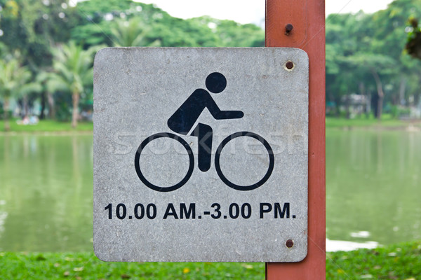 bicycle allow sign in park Stock photo © tungphoto