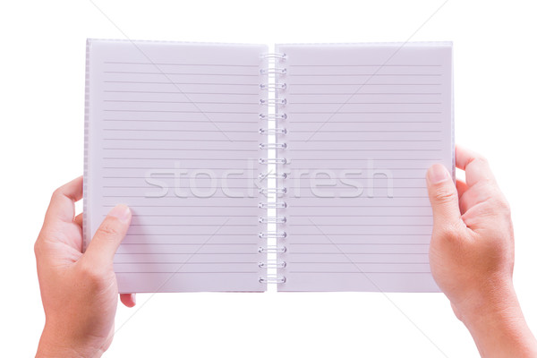 hand holding notebook isolated Stock photo © tungphoto