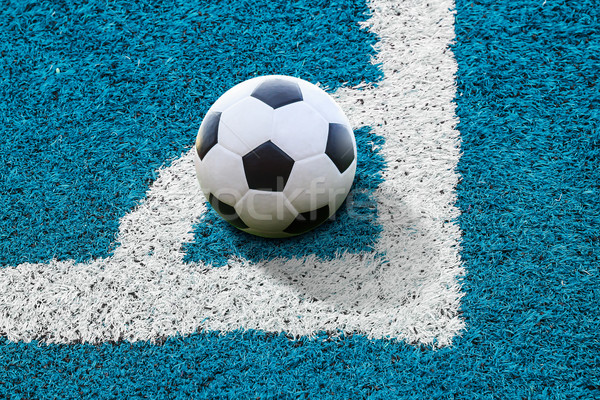 Stock photo: soccer ball on conner