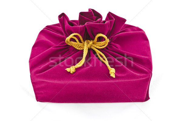 Rose tissu cadeau sac isolé papier [[stock_photo]] © tungphoto