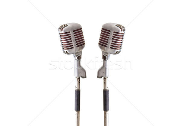 vintage microphone isolated on white background Stock photo © tungphoto