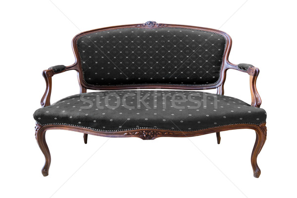 vintage black luxury armchair isolated with clipping path Stock photo © tungphoto