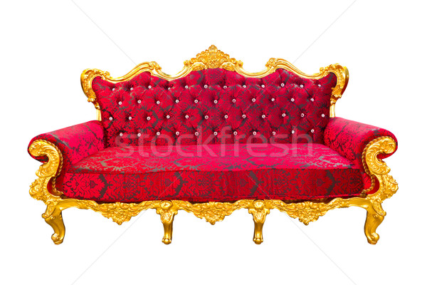 red and gold luxury armchair isolated with clipping path Stock photo © tungphoto