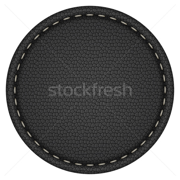 Blank round stitched black leather label Stock photo © tuulijumala