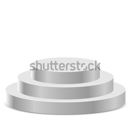 Three step white round podium isolated on white background. Stock photo © tuulijumala