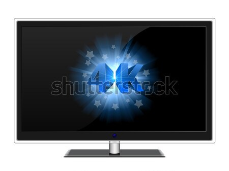 Modern TV set with 3D sign isolated on white background. Stock photo © tuulijumala