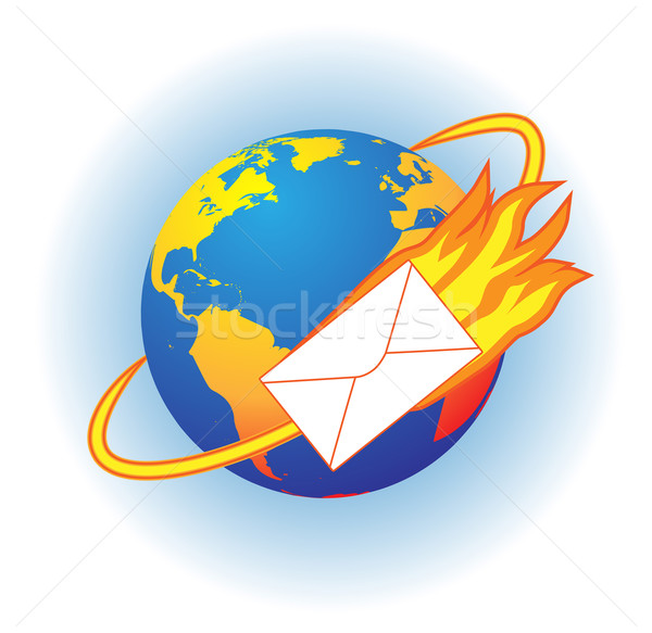 Globális expressz posta szolgáltatás földgömb terv Stock fotó © tuulijumala