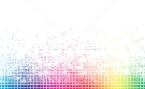 Stock photo: Abstract spectrum colorful bottom mosaic with white copy space.