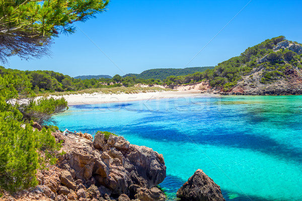 Platja des Bot beach in summer sunny day at Menorca Island, Bale Stock photo © tuulijumala