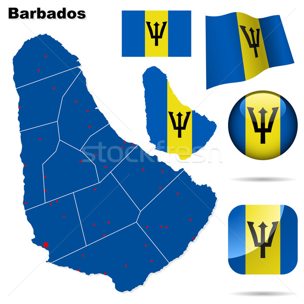 Stok fotoğraf: Barbados · vektör · ayarlamak · ayrıntılı · ülke · biçim