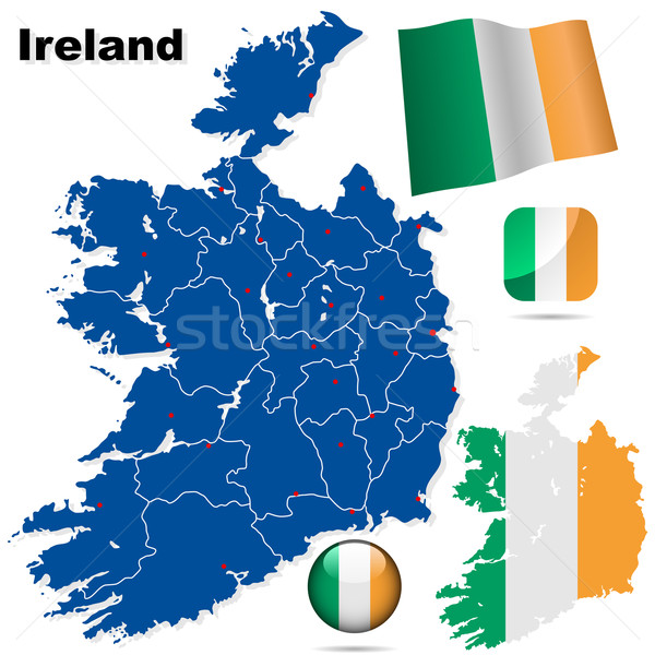 Ireland vector set. Detailed country shape with region borders,  Stock photo © tuulijumala