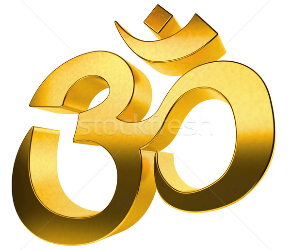 3D gold hindu sign isolated on white background. Stock photo © tuulijumala