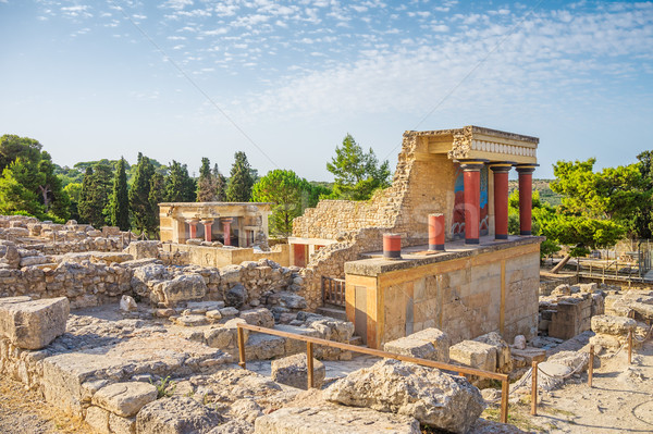 Knossos Palace ruin in sunny day, Crete, Greece. Stock photo © tuulijumala