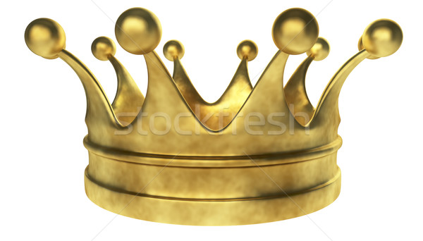 Old golden crown 3D render isolated on white background. Stock photo © tuulijumala