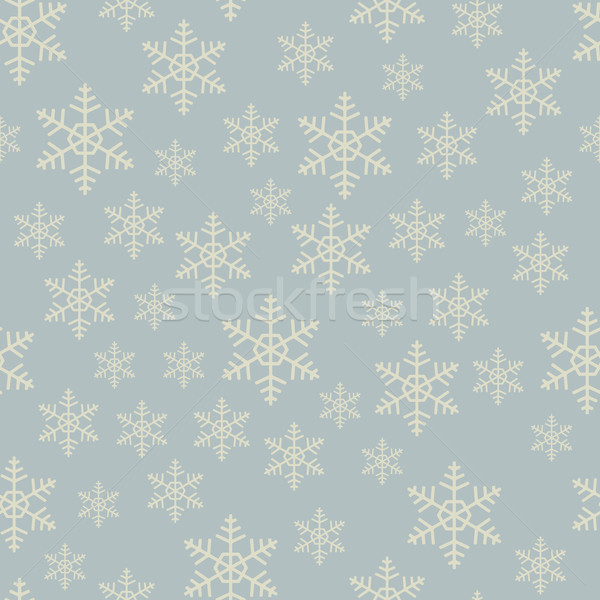 Seamless flat grey snowflake vector pattern. Stock photo © tuulijumala