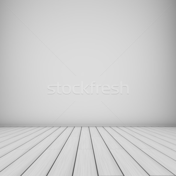 Empty white room background wooden planks floor. Stock photo © tuulijumala