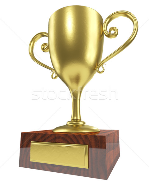 Golden winner trophy cup isolated on white background. Stock photo © tuulijumala