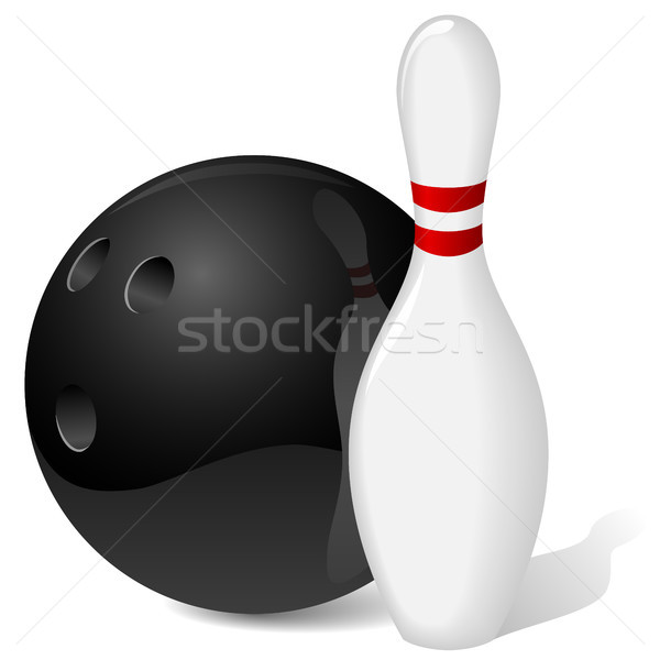 Bola de bolos pin aislado blanco deporte pelota Foto stock © tuulijumala