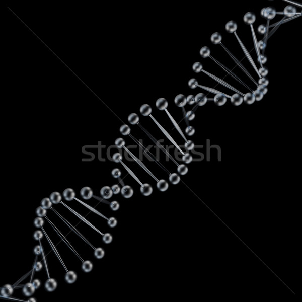 Glass DNA spiral 3D render on black background. Stock photo © tuulijumala