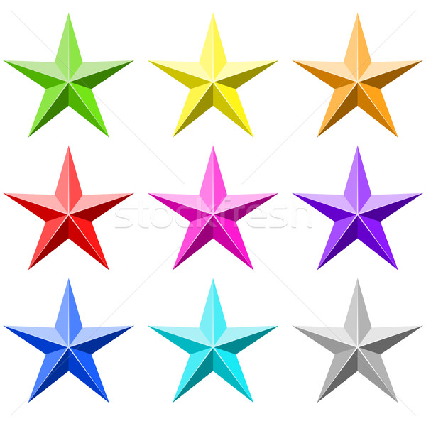 Farbe Sterne Vektor Set isoliert weiß Stock foto © tuulijumala