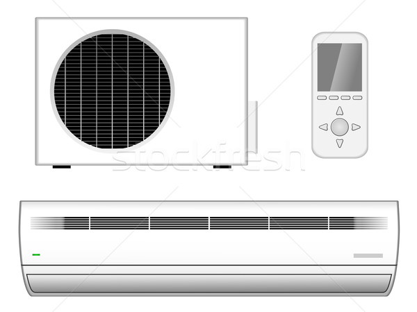 Vector illustration of new modern air-conditioner with outside p Stock photo © tuulijumala