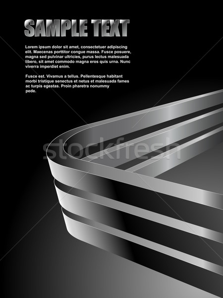 Abstract dark vector background with bent 3D steel bars and blac Stock photo © tuulijumala