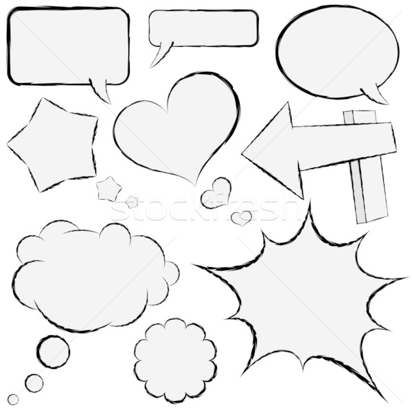 Collection of comic speech bubbles in hand drawn style. Stock photo © tuulijumala