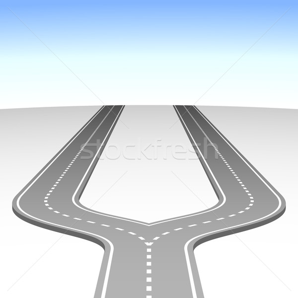 Abstract simple road fork vector background.  Stock photo © tuulijumala