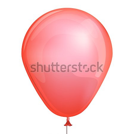 Foto stock: Vermelho · brinquedo · balão · isolado · branco · festa
