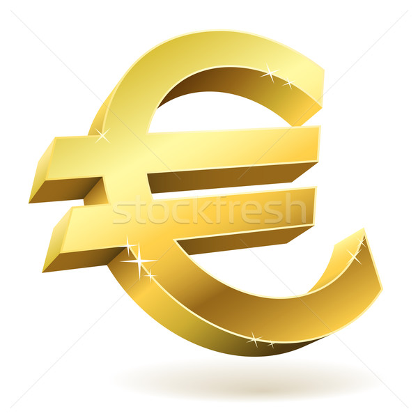 3D golden Euro sign isolated on white vector illustration. Stock photo © tuulijumala