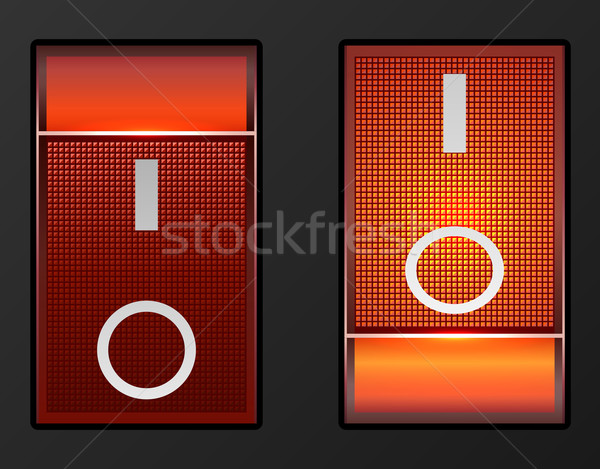 Czerwone światło elektryczne przełącznik wektora przycisk odizolowany Zdjęcia stock © tuulijumala