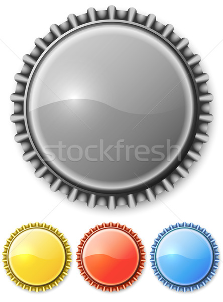 Metal bottle cap isolated o white background with color variants Stock photo © tuulijumala