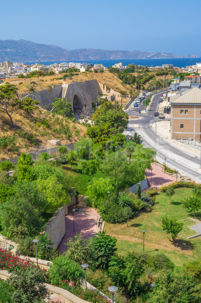 Heraklion old town Venetian fortification wall with view on Beth Stock photo © tuulijumala