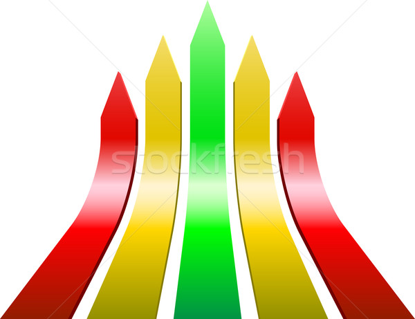 Vector illustration of 3D varicolored ascending arrows. Leadersh Stock photo © tuulijumala