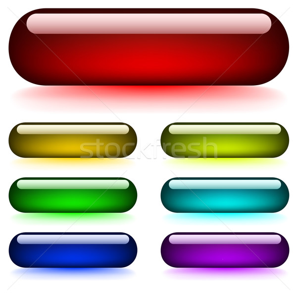 Vector set of glossy glowing buttons isolated on white backgroun Stock photo © tuulijumala