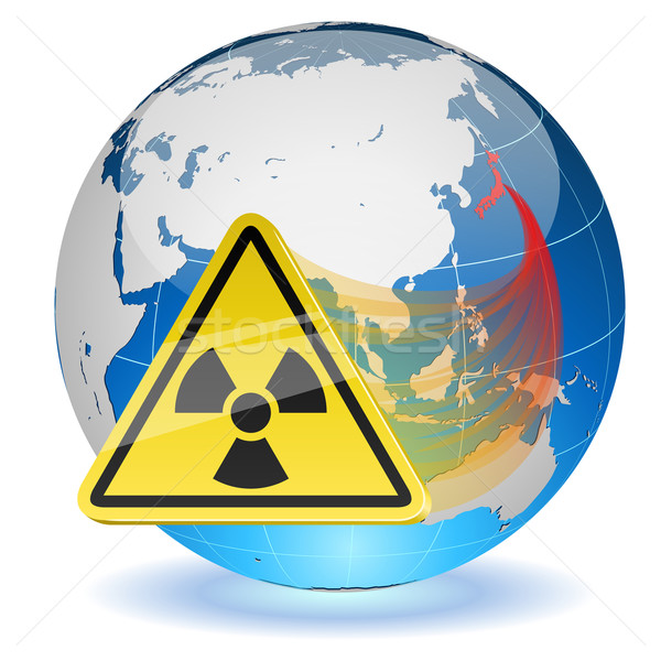 Earth globe with radiation hazard sign Stock photo © tuulijumala