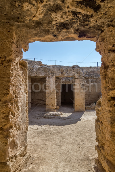 Interior of ancient remains of the Tombs of the Kings at Paphos, Stock photo © tuulijumala