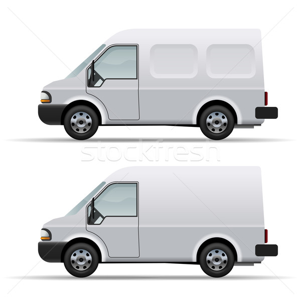 White delivery van realistic vector icon isolated on white backg Stock photo © tuulijumala