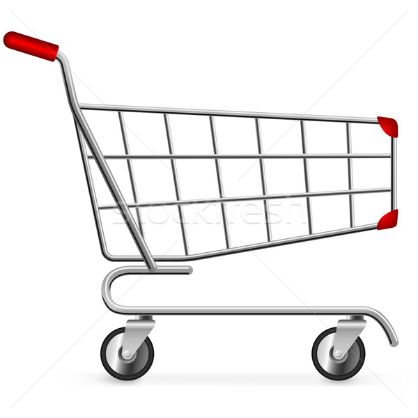 Side view of empty shopping cart isolated on white background. Stock photo © tuulijumala
