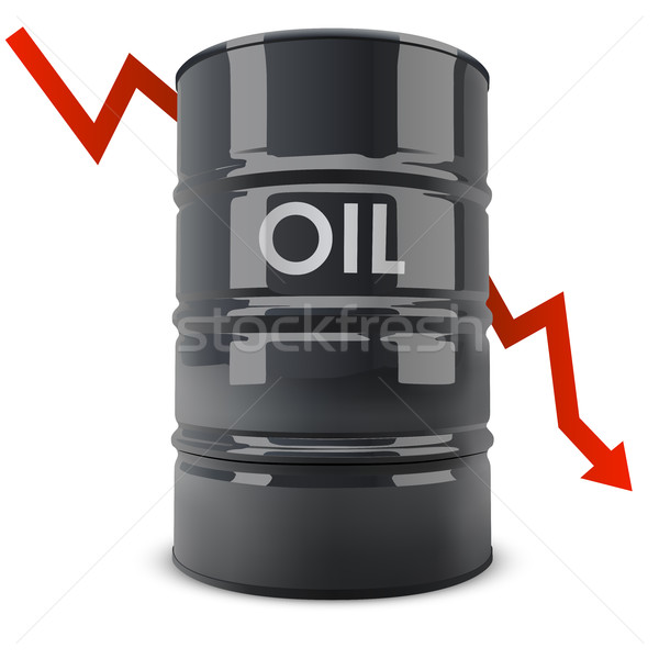 Black oil barrel with red arrow going down Stock photo © tuulijumala