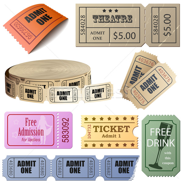 Vector set of tickets and coupons isolated on white background. Stock photo © tuulijumala