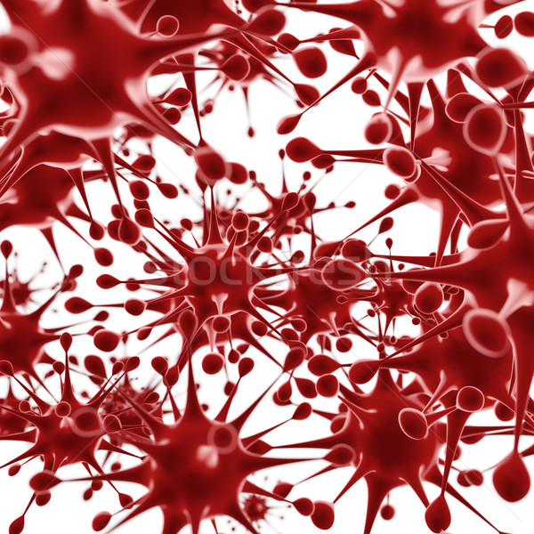 Red virus cells 3D render. Stock photo © tuulijumala
