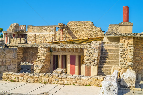 Stock photo: Knossos Palace ruin in sunny day, Crete, Greece.