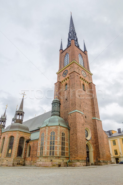 Templomtorony Stockholm Svédország temetés templom épület Stock fotó © tuulijumala
